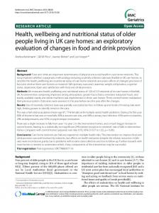 Health, wellbeing and nutritional status of older people ... - CiteSeerX