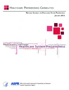 Healthcare Preparedness Capabilities: National ... - PHE Home