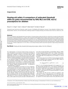 Hearing-aid safety: A comparison of estimated ... - Semantic Scholar