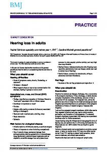 Hearing loss in adults