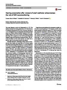 Hearing preservation after removal of small vestibular schwannomas