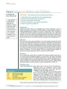 Heart Failure in Infants and Children