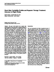 Heart Rate Variability Profiles and Exposure Therapy ... - Springer Link