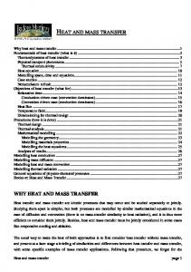 HEAT AND MASS TRANSFER