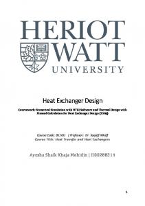 Heat Exchanger Design