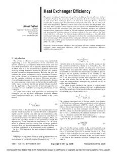 Heat Exchanger Efficiency