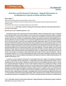 Heat Stress and Psychomotor Performance - Neglected ... - ECronicon