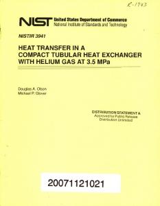 HEAT TRANSFER IN A COMPACT TUBULAR HEAT