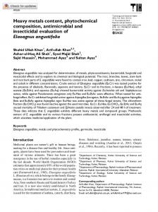 Heavy metals content, phytochemical composition ... - SAGE Journals