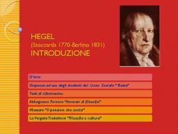 HEGEL INTRODUZIONE - Antonia D'aria