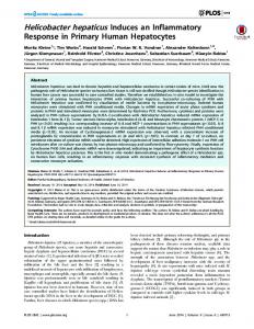 Helicobacter hepaticus Induces an Inflammatory - PLOS