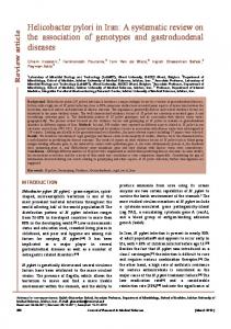 Helicobacter pylori in Iran - Semantic Scholar