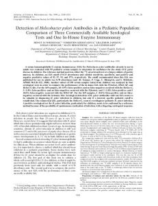 Helicobacter pylori - Journal of Clinical Microbiology - American ...