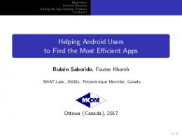 Helping Android Users to Find the Most Efficient Apps