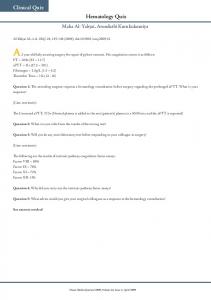 Hematology Quiz Clinical Quiz - OMJ