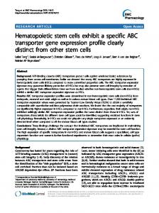 Hematopoietic stem cells exhibit a specific ABC ... - BioMedSearch