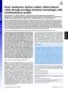 Heme ameliorates dextran sodium sulfate-induced colitis ... - PNAS