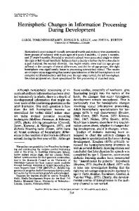 Hemispheric Changes in Information Processing During Development