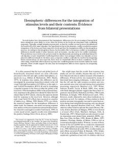 Hemispheric differences for the integration of stimulus ... - Springer Link