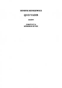 Henryk Sienkiewicz: Quo vadis