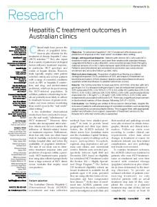 Hepatitis C treatment outcomes in Australian clinics