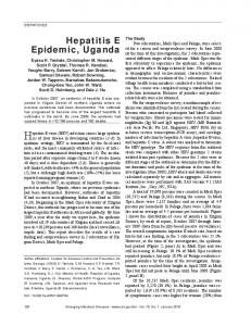 Hepatitis E Epidemic, Uganda - CiteSeerX