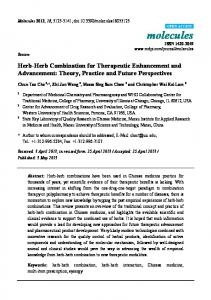 Herb-Herb Combination for Therapeutic Enhancement - MDPI