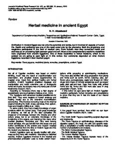 Herbal medicine in ancient Egypt