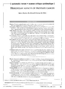 hereditary aspects of prostate cancer - Europe PMC