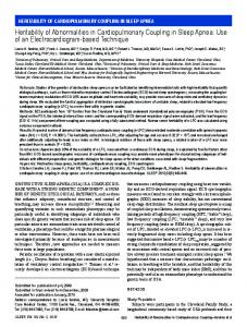 Heritability of Abnormalities in Cardiopulmonary Coupling in ... - ReyLab