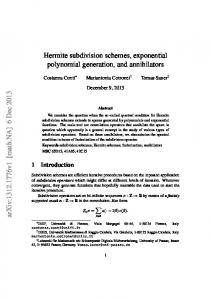 Hermite subdivision schemes, exponential polynomial ... - arXiv