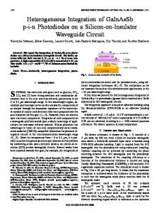 Heterogeneous Integration of GaInAsSb pin Photodiodes on a Silicon ...