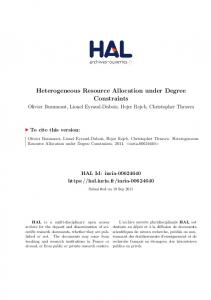 Heterogeneous Resource Allocation under Degree ... - HAL-Inria