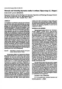 Heterosis and inbreeding depression studies in ...