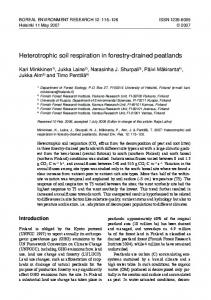 heterotrophic soil respiration in forestry-drained peatlands - Boreal ...