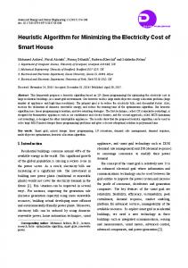 Heuristic Algorithm for Minimizing the Electricity Cost of Smart House