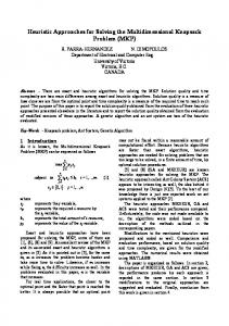 Heuristic Approaches for Solving the