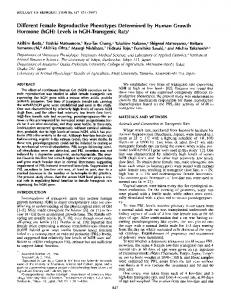 (hGH) Levels in hGH-Transgenic Rats