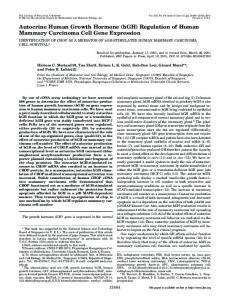 (hGH) Regulation of Human Mammary Carcinoma Cell Gene Expression