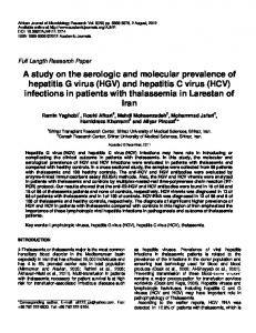 (HGV) and hepatitis C virus