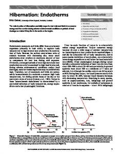 Hibernation: Endotherms - UNE
