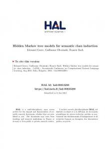 Hidden Markov tree models for semantic class induction - Hal