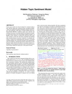 Hidden Topic Sentiment Model