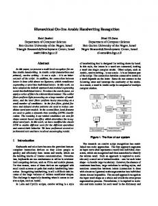 Hierarchical On-line Arabic Handwriting Recognition - CiteSeerX