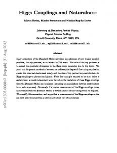 Higgs Couplings and Naturalness - arXiv