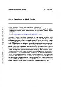 Higgs Couplings at High Scales