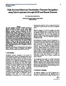 High Accuracy Myanmar Handwritten Character Recognition using ...