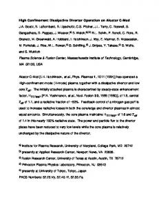 High Confinement Dissipative Divertor Operation ... - Semantic Scholar