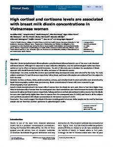 High cortisol and cortisone levels are associated with breast milk ...