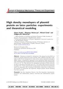 High density monolayers of plasmid protein on latex particles